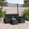 Image de vidaXL Salon de jardin 5 pcs avec coussins noir résine tressée