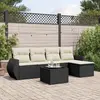 Image de vidaXL Salon de jardin 6 pcs avec coussins noir résine tressée
