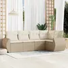 Image de vidaXL Salon de jardin avec coussins 5 pcs beige résine tressée