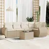 Image de vidaXL Salon de jardin avec coussins 6 pcs beige résine tressée