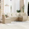 Image de vidaXL Salon de jardin avec coussins 5 pcs beige résine tressée