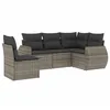 Image de vidaXL Salon de jardin 5 pcs avec coussins gris résine tressée