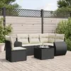 Image de vidaXL Salon de jardin 6 pcs avec coussins noir résine tressée