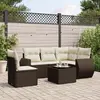 Image de vidaXL Salon de jardin avec coussins 6 pcs marron résine tressée