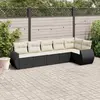 Image de vidaXL Salon de jardin 6 pcs avec coussins noir résine tressée