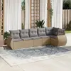 Image de vidaXL Salon de jardin avec coussins 6 pcs beige résine tressée