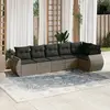 Image de vidaXL Salon de jardin 6 pcs avec coussins gris résine tressée