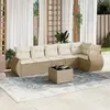 Image de vidaXL Salon de jardin avec coussins 7 pcs beige résine tressée
