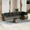 Image de vidaXL Salon de jardin avec coussins 7 pcs gris résine tressée