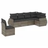 Image de vidaXL Salon de jardin 6 pcs avec coussins gris résine tressée