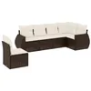 Image de vidaXL Salon de jardin avec coussins 6 pcs marron résine tressée