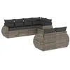 Image de vidaXL Salon de jardin avec coussins 7 pcs gris résine tressée