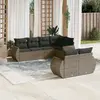 Image de vidaXL Salon de jardin avec coussins 7 pcs gris résine tressée
