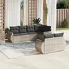 Image de vidaXL Salon de jardin avec coussins 7 pcs gris clair résine tressée