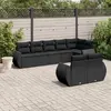 Image de vidaXL Salon de jardin 8 pcs avec coussins noir résine tressée