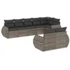 Image de vidaXL Salon de jardin 8 pcs avec coussins gris résine tressée