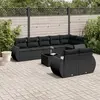 Image de vidaXL Salon de jardin 9 pcs avec coussins noir résine tressée
