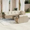 Image de vidaXL Salon de jardin avec coussins 9 pcs beige résine tressée