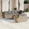 Image de vidaXL Salon de jardin avec coussins 9 pcs beige résine tressée