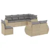 Image de vidaXL Salon de jardin avec coussins 8 pcs beige résine tressée