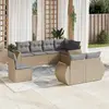 Image de vidaXL Salon de jardin avec coussins 8 pcs beige résine tressée