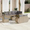 Image de vidaXL Salon de jardin avec coussins 9 pcs beige résine tressée