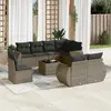 Image de vidaXL Salon de jardin 9 pcs avec coussins gris résine tressée
