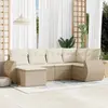 Image de vidaXL Salon de jardin avec coussins 6 pcs beige résine tressée