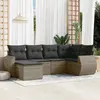Image de vidaXL Salon de jardin 6 pcs avec coussins gris résine tressée