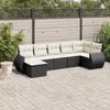 Image de vidaXL Salon de jardin 8 pcs avec coussins noir résine tressée