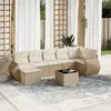Image de vidaXL Salon de jardin avec coussins 8 pcs beige résine tressée