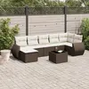 Image de vidaXL Salon de jardin 8 pcs avec coussins marron résine tressée