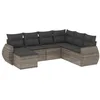 Image de vidaXL Salon de jardin avec coussins 7 pcs gris résine tressée