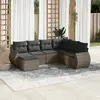 Image de vidaXL Salon de jardin avec coussins 7 pcs gris résine tressée
