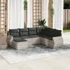 Image de vidaXL Salon de jardin avec coussins 7 pcs gris clair résine tressée