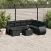 Image de vidaXL Salon de jardin 8 pcs avec coussins noir résine tressée
