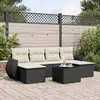 Image de vidaXL Salon de jardin 7 pcs avec coussins noir résine tressée