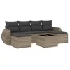 Image de vidaXL Salon de jardin avec coussins 7 pcs gris clair résine tressée