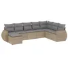 Image de vidaXL Salon de jardin avec coussins 8 pcs beige résine tressée