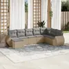 Image de vidaXL Salon de jardin avec coussins 8 pcs beige résine tressée