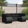 Image de vidaXL Salon de jardin 6 pcs avec coussins noir résine tressée