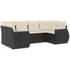 Image de vidaXL Salon de jardin 6 pcs avec coussins noir résine tressée
