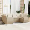Image de vidaXL Salon de jardin avec coussins 6 pcs beige résine tressée