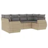 Image de vidaXL Salon de jardin avec coussins 6 pcs beige résine tressée