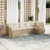 Image de vidaXL Salon de jardin avec coussins 7 pcs beige résine tressée