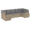 Image de vidaXL Salon de jardin avec coussins 7 pcs beige résine tressée