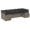 Image de vidaXL Salon de jardin avec coussins 7 pcs gris résine tressée