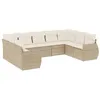 Image de vidaXL Salon de jardin avec coussins 9 pcs beige résine tressée