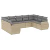 Image de vidaXL Salon de jardin avec coussins 9 pcs beige résine tressée