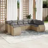 Image de vidaXL Salon de jardin avec coussins 9 pcs beige résine tressée